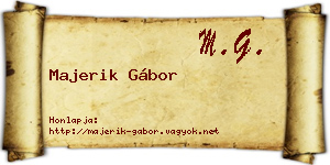 Majerik Gábor névjegykártya